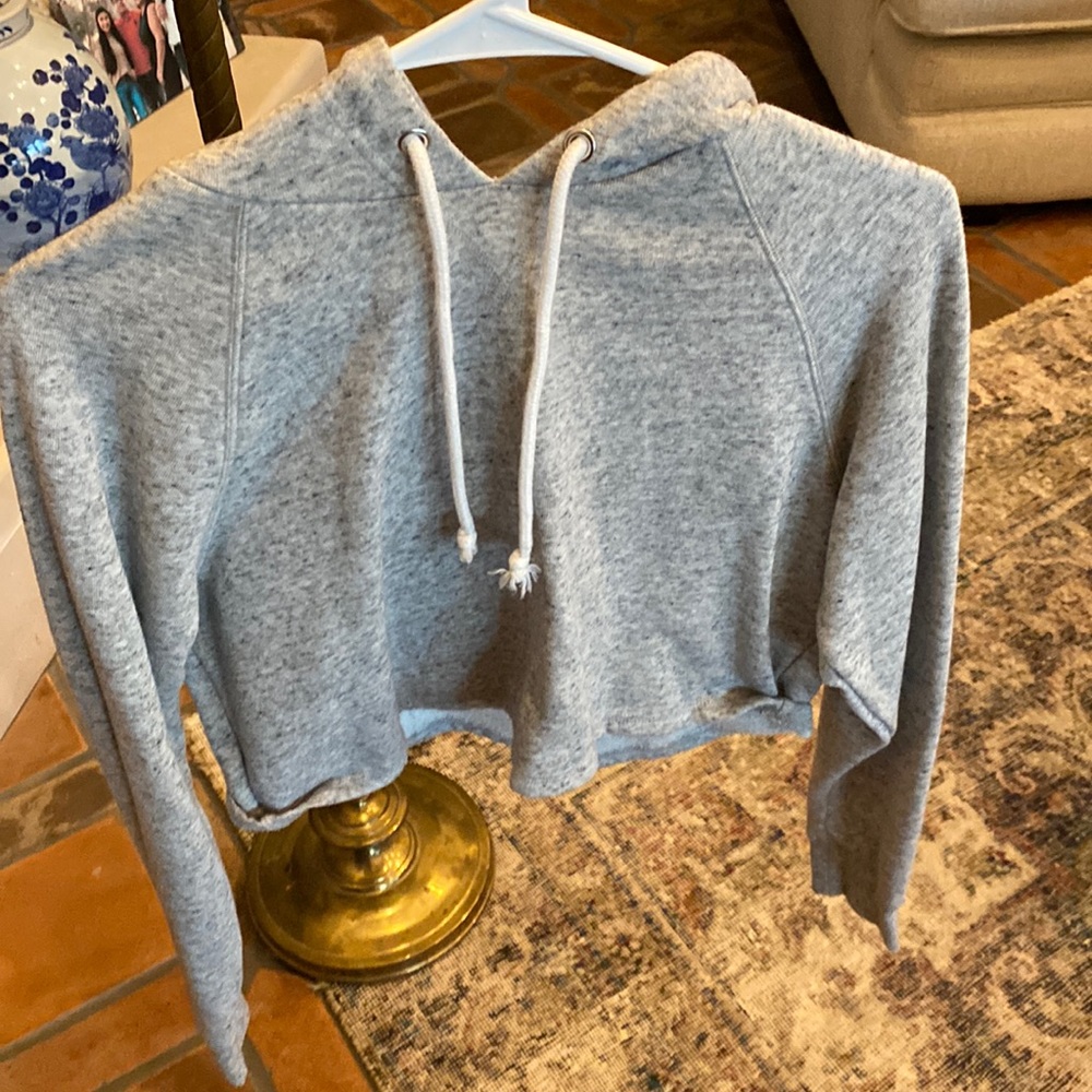 Grey cropped hoodie